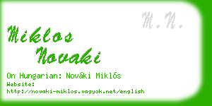 miklos novaki business card
